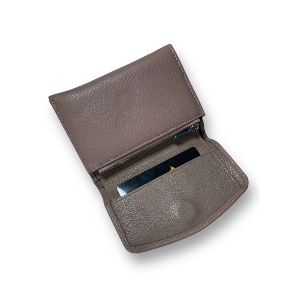 Женский кошелек, кожаный, бежевый, отдел для монет та 1 отделение для купюр Женский кошелек, кожаный, бежевый, отдел для монет та 1 отделение для купюр