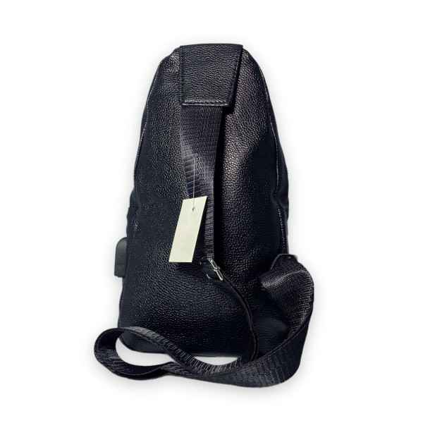 Сумка через плечо, мужская, кожзаменитель, USB+кабель, два отделения, размер: 30*17*7 см, черная