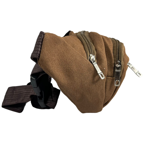 Мужская брезентовая сумка-бананка, ткань водонепроницаемая, коричневая Мужская брезентовая сумка-бананка, ткань водонепроницаемая, коричневая