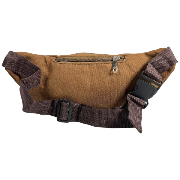 Мужская брезентовая сумка-бананка, ткань водонепроницаемая, коричневая Мужская брезентовая сумка-бананка, ткань водонепроницаемая, коричневая