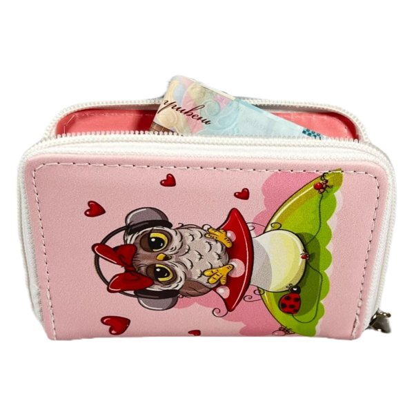 Детский кошелек на два отделения для купюр, розовый