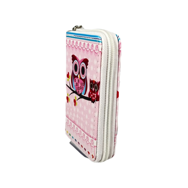 Дитячий гаманець на два відділення для купюр, рожеві сови Дитячий гаманець на два відділення для купюр, рожеві сови
