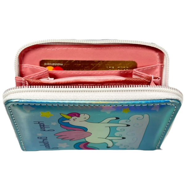 Детский кошелек на два отделения для купюр, голубой