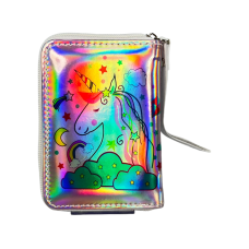 Детский кошелек на два отделения для купюр, розовый с единорогом