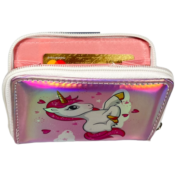 Детский кошелек для девочек на два отделения для купюр, розовый