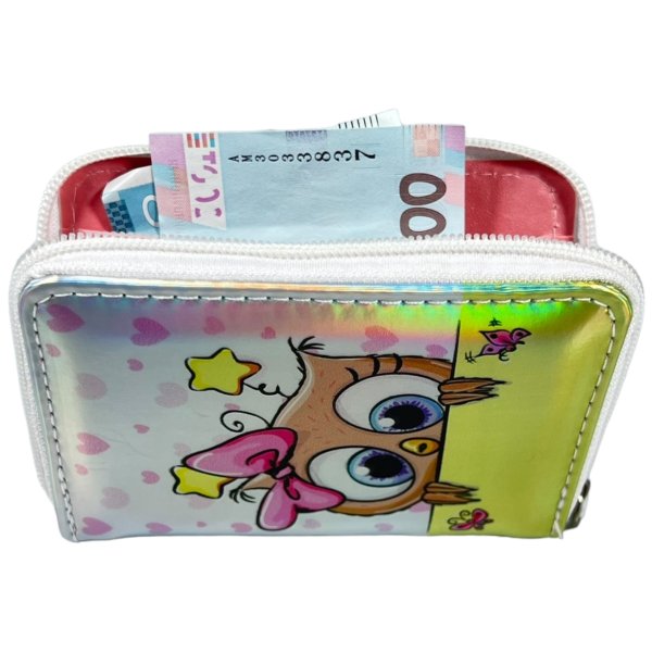 Дитячий гамнець на два віділеня для купюр, білий, для дівчаток Дитячий гамнець на два віділеня для купюр, білий, для дівчаток