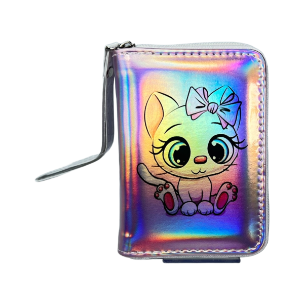 Детский бумажник на два отделения для купюр, розовый