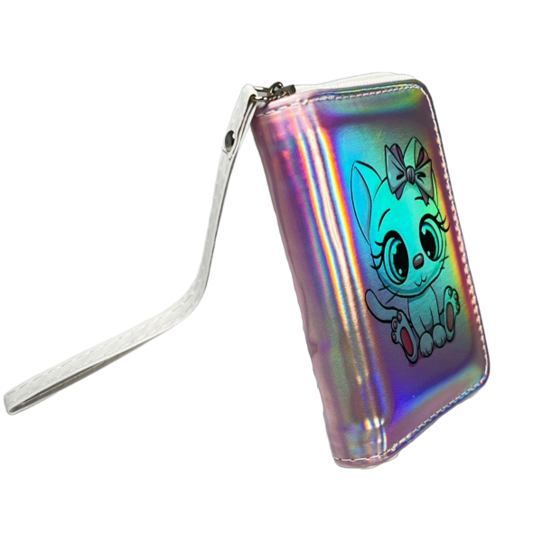 Детский бумажник на два отделения для купюр, розовый