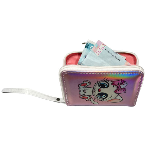 Детский бумажник на два отделения для купюр, розовый