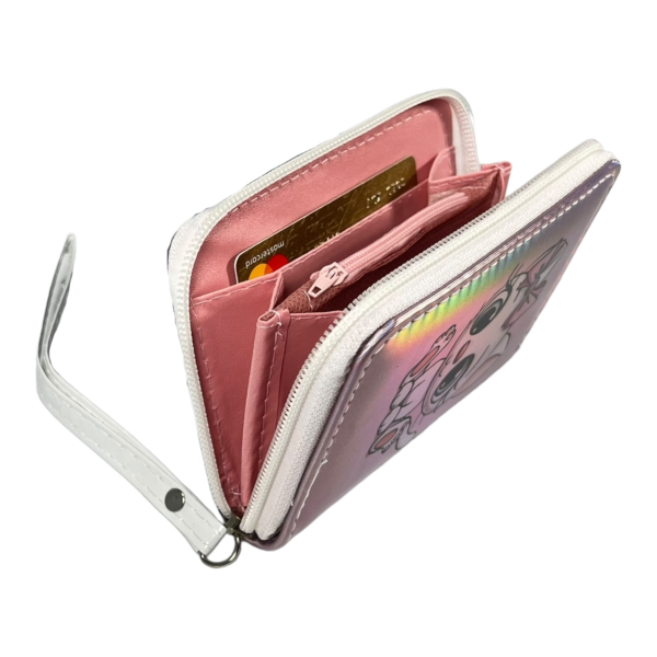 Детский бумажник на два отделения для купюр, розовый