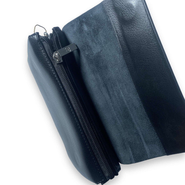 Мужской клатч из экокожи три отдела дополнительные карманы размер: 20*13*5 см черный