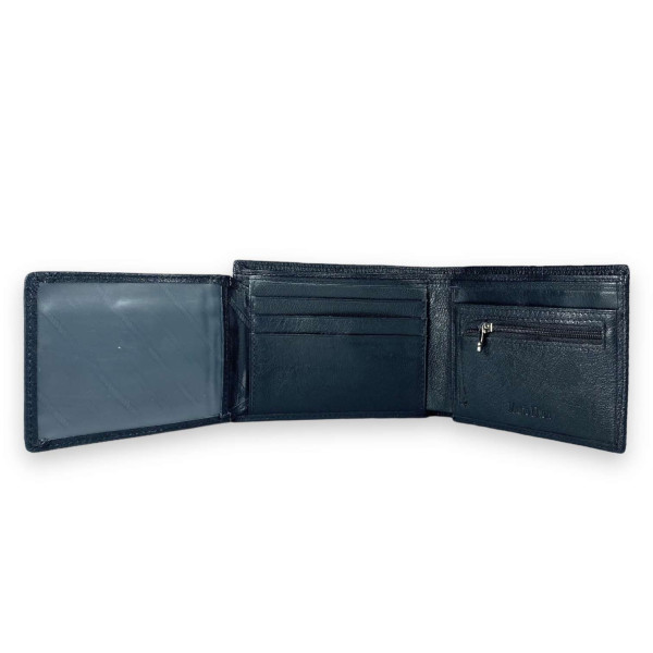 Гаманець чоловічий, натуральна шкіра, 2 відділення для купюр, 6 для карток, чорний Гаманець чоловічий, натуральна шкіра, 2 відділення для купюр, 6 для карток, чорний