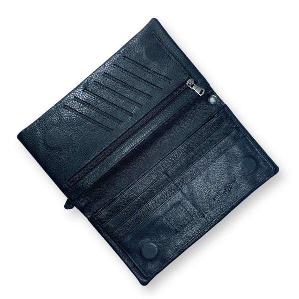 Кошелек мужской кожаный, 3 отделения для купюр, 19 ячеек для карточек, черный Кошелек мужской кожаный, 3 отделения для купюр, 19 ячеек для карточек, черный