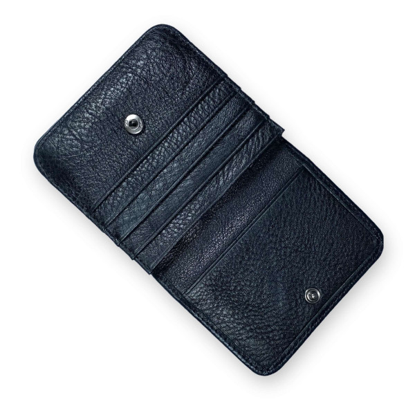 Компактний чоловічий гаманець з натуральноі шкіри, чорний Компактний чоловічий гаманець з натуральноі шкіри, чорний