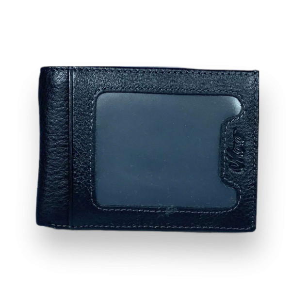 Стильный кошелек-зажим, натуральная кожа, 1 отделение, 6 ячеек для карт, черный Стильный кошелек-зажим, натуральная кожа, 1 отделение, 6 ячеек для карт, черный