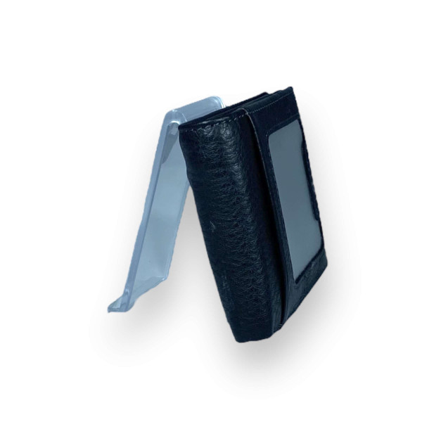 Стильный кошелек-зажим, натуральная кожа, 1 отделение, 6 ячеек для карт, черный Стильный кошелек-зажим, натуральная кожа, 1 отделение, 6 ячеек для карт, черный