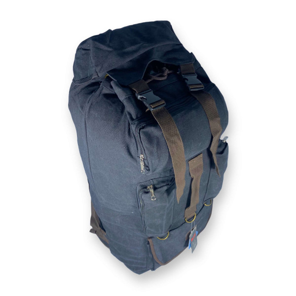 Брезентовый рюкзак, 100 л, одно отделение на шнуровке, черный