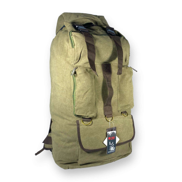 Брезентовий рюкзак, 100 л, одне відділення на шнурівці, хакі
