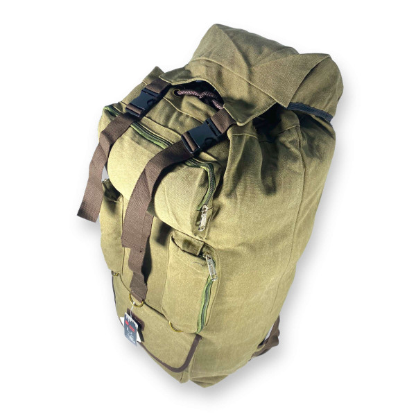 Брезентовий рюкзак, 100 л, одне відділення на шнурівці, хакі