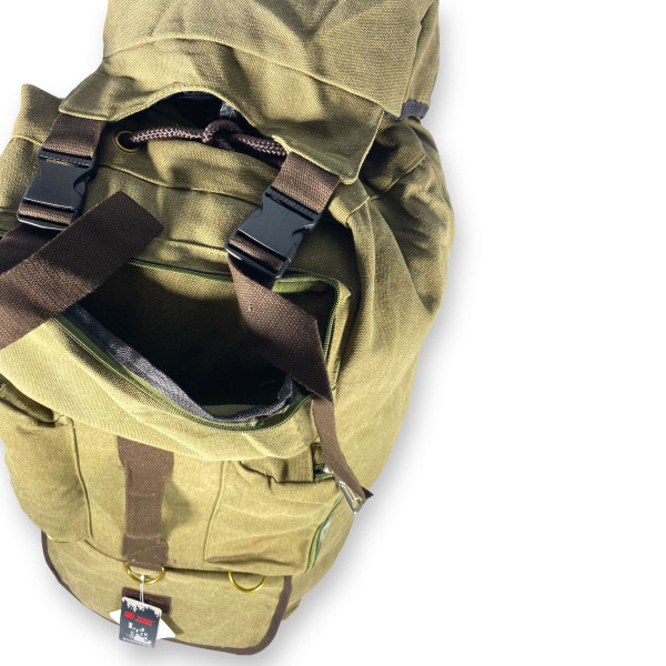 Брезентовий рюкзак, 100 л, одне відділення на шнурівці, хакі