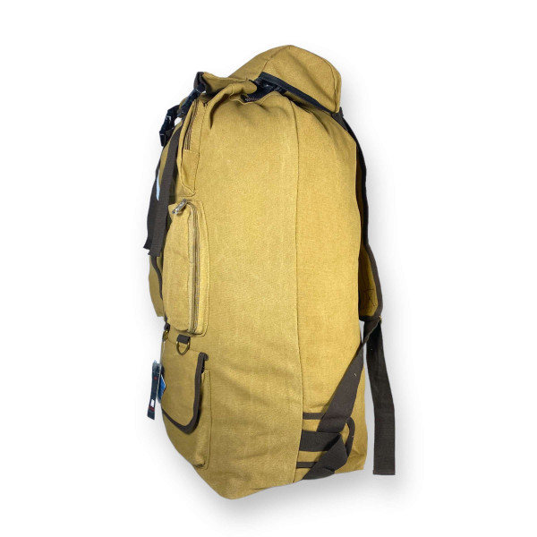 Брезентовий рюкзак, одне відділення на шнурівці, 100 л, колір койот