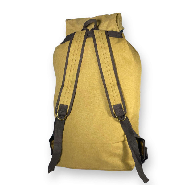 Брезентовий рюкзак, одне відділення на шнурівці, 100 л, колір койот