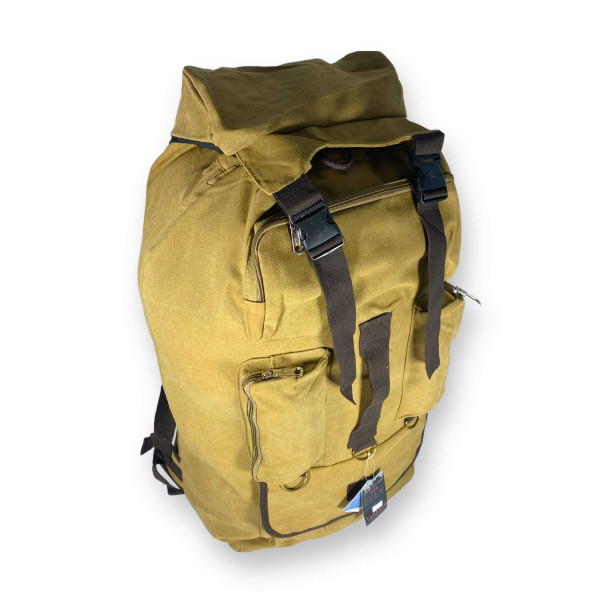 Брезентовий рюкзак, одне відділення на шнурівці, 100 л, колір койот