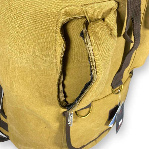 Брезентовий рюкзак, одне відділення на шнурівці, 100 л, колір койот