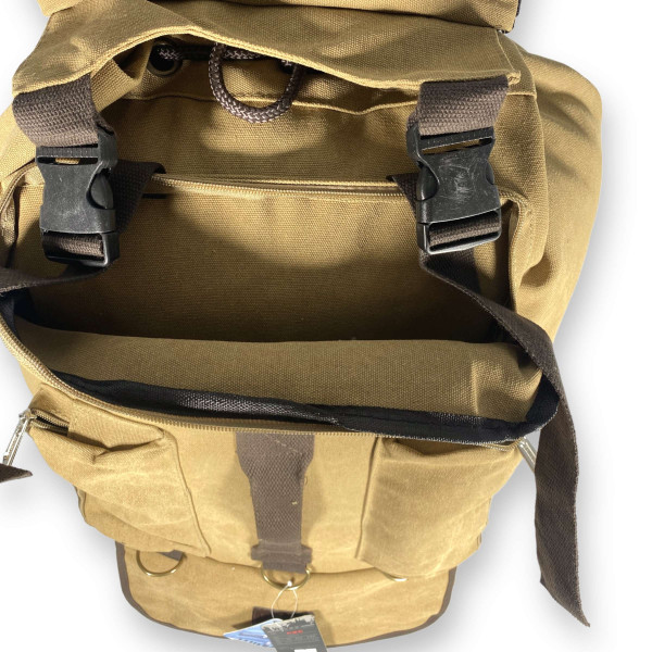 Брезентовий рюкзак, одне відділення на шнурівці, 100 л, колір койот