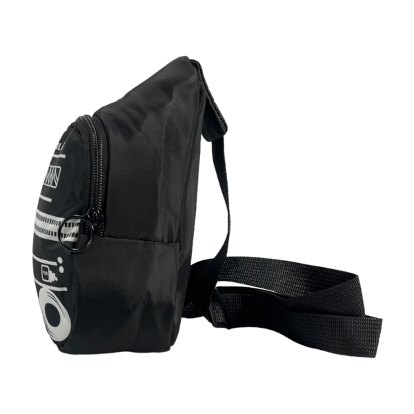 Дитяча сумка-слінг з принтом автобус чорний Дитяча сумка-слінг з принтом автобус чорний