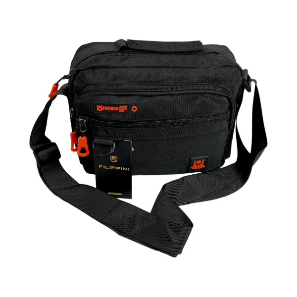 Сумка через плечо, одно отделение, два фронтальных кармана, черная