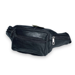 Кожаная сумка-бананка на одно отделение, 4 фронтальных кармана Кожаная сумка-бананка на одно отделение, 4 фронтальных кармана