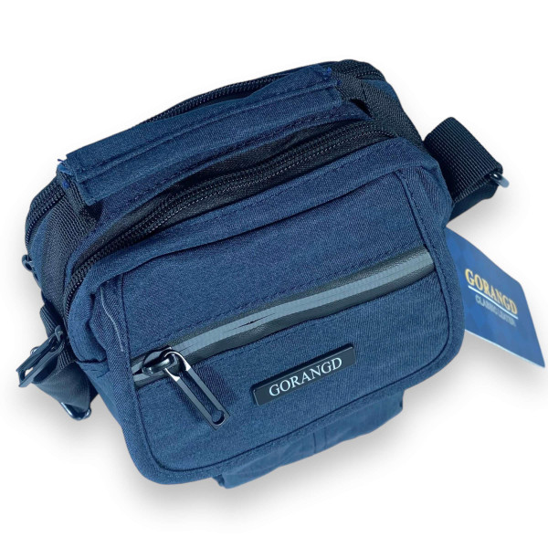 Сумка мужская через плечо Gorangd, два отделения, два фронтальных кармана, задний карман размер 20*15*10см синяя Сумка мужская через плечо Gorangd, два отделения, два фронтальных кармана, задний карман размер 20*15*10см синяя