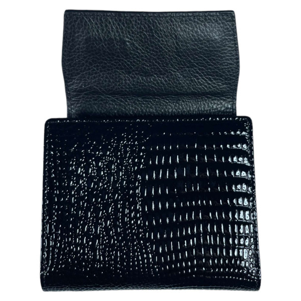 Жіночий гаманець шкіряний, чорний, 2 відділення для купюр Жіночий гаманець шкіряний, чорний, 2 відділення для купюр