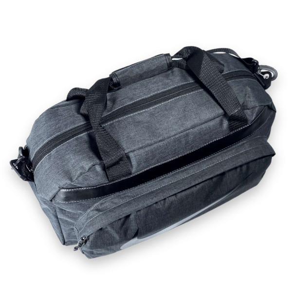 Спортивная сумка с одним отделением и дополнительными карманами, серая