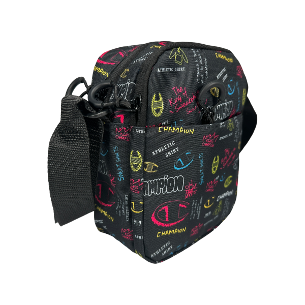 Практичная сумка через плечо BagWay на три отделения, текстиль, принт 24