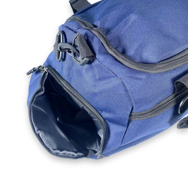 Спортивная сумка одно отделение дополнительные карманы съемный ремень размер: 50*28*25 синий