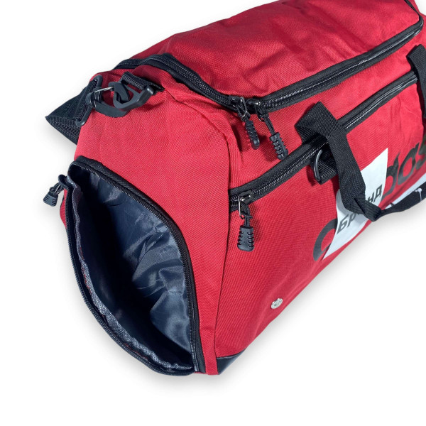Спортивна сумка одне відділення додаткові кишені з'ємний ремінь розмір: 50*26*23 червоний