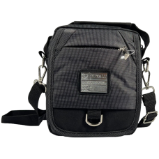 Сумка через плечо на четыре отделения, молния и липучка, черная