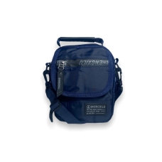 Сумка мужская через плечо 191131 одно отделение фронтальный карман размеры 18*13*6 см синий