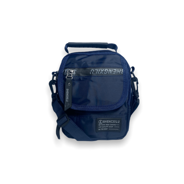 Сумка мужская через плечо 191131 одно отделение фронтальный карман размеры 18*13*6 см синий