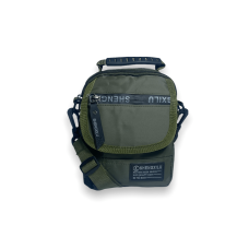 Сумка мужская через плечо 191131 одно отделение фронтальный карман размеры 18*13*6 см зеленая