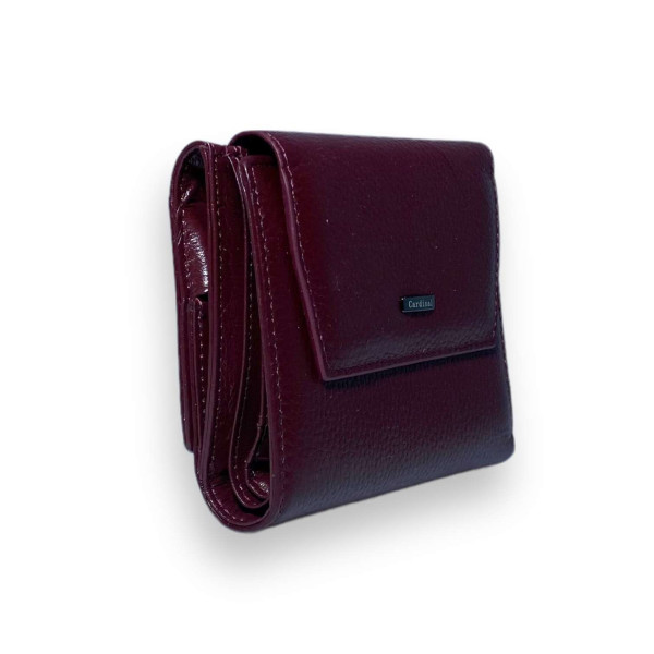 Стильний жіночий гаманець, шкіряний, з кнопковою застібкою, колір бордо Стильний жіночий гаманець, шкіряний, з кнопковою застібкою, колір бордо
