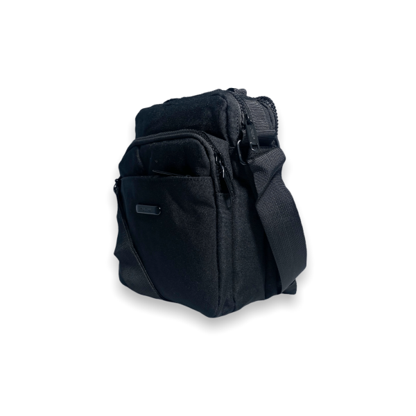 Сумка через плечо мужская, 1966, два основных отделения, дополнительные карманы, размеры 22*17*10 см, черная