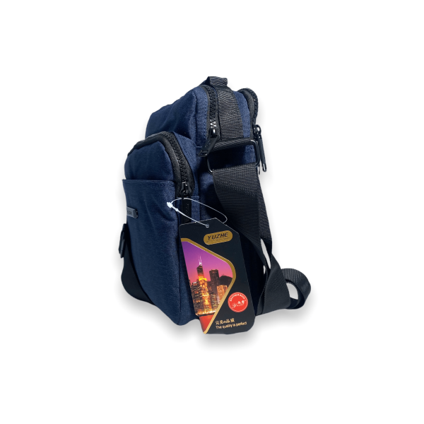 Сумка через плечо мужская, 1966, два основных отделения, дополнительные карманы размеры 22*17*10 см, синяя Сумка через плечо мужская, 1966, два основных отделения, дополнительные карманы размеры 22*17*10 см, синяя