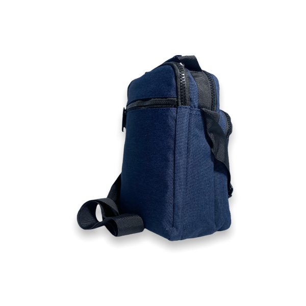 Сумка через плечо мужская, 1966, два основных отделения, дополнительные карманы размеры 22*17*10 см, синяя Сумка через плечо мужская, 1966, два основных отделения, дополнительные карманы размеры 22*17*10 см, синяя