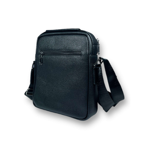 Сумка через плечо, 1 отделение, черная, кожаная, дополнительние отделения Сумка через плечо, 1 отделение, черная, кожаная, дополнительние отделения