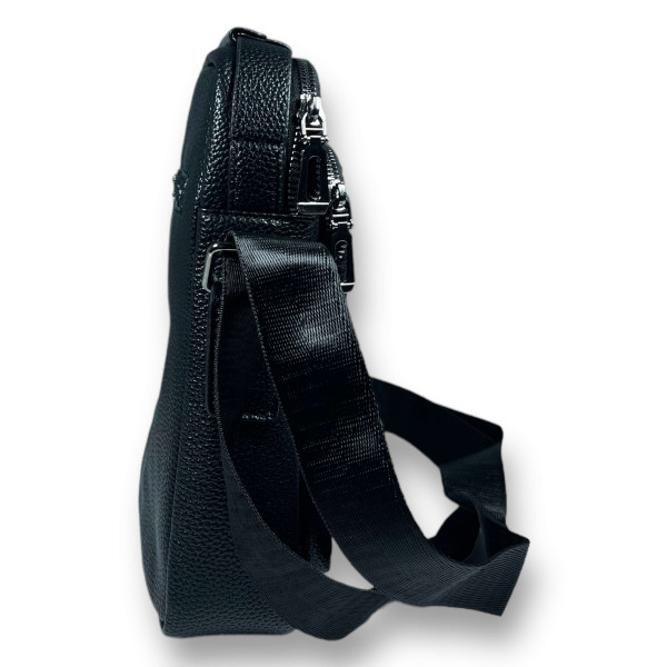 Сумка через плечо, 1 отделение, черная, кожаная, дополнительние отделения Сумка через плечо, 1 отделение, черная, кожаная, дополнительние отделения