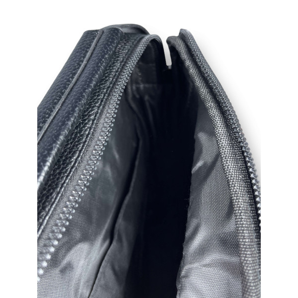 Сумка через плечо, 1 отделение, черная, кожаная, дополнительние отделения Сумка через плечо, 1 отделение, черная, кожаная, дополнительние отделения