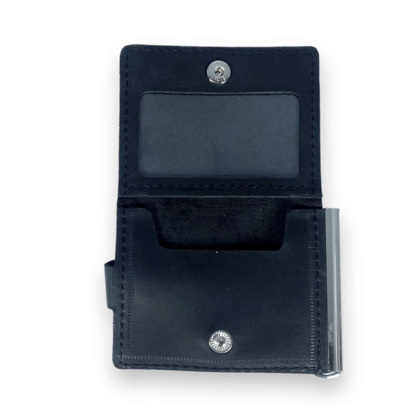 Кошелек зажим для купюр BagWay, экокожа, ручная работа, черный